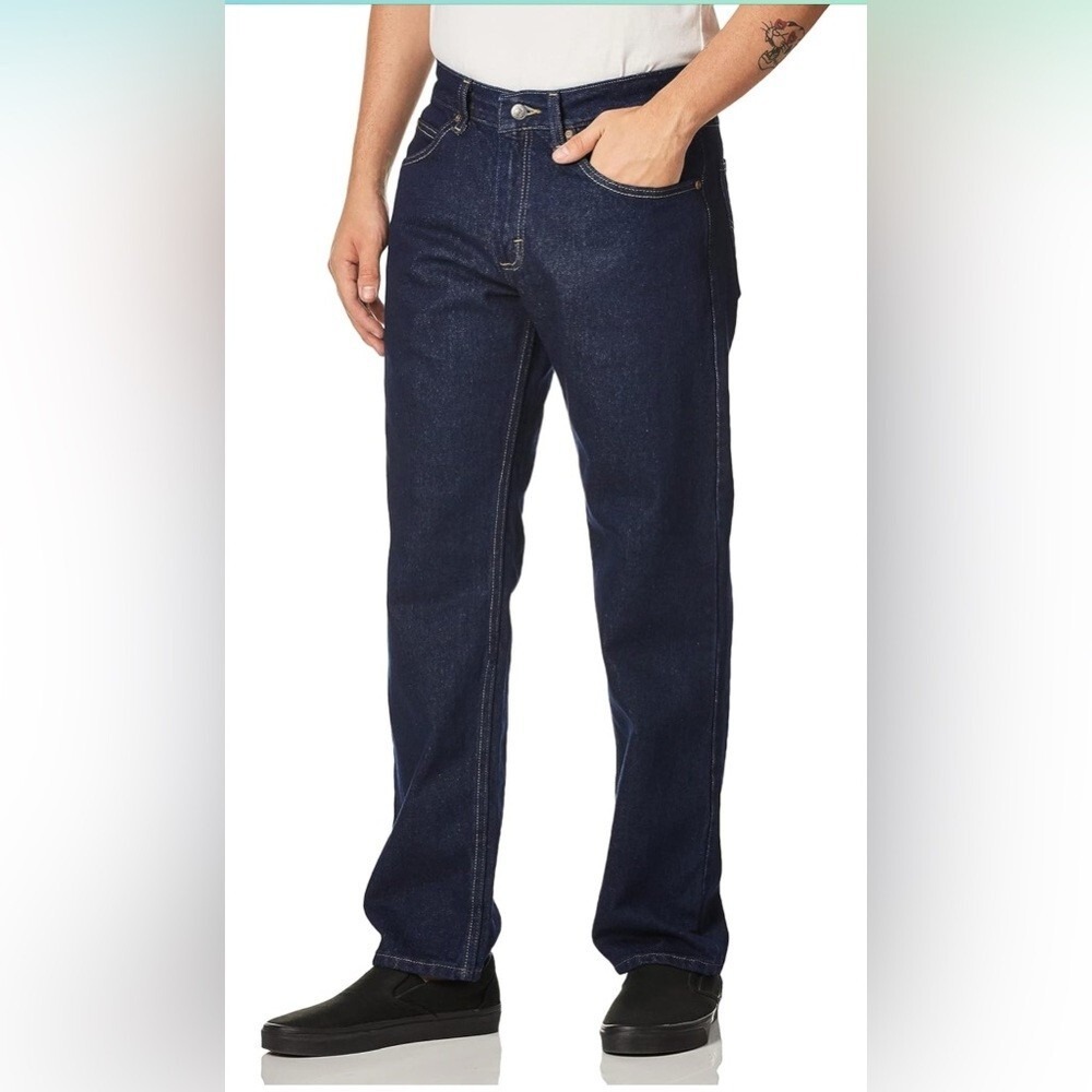 Lee Mens Regular Fit Straight Leg Jeans‎ Pepper Prewash 40x30 102008989